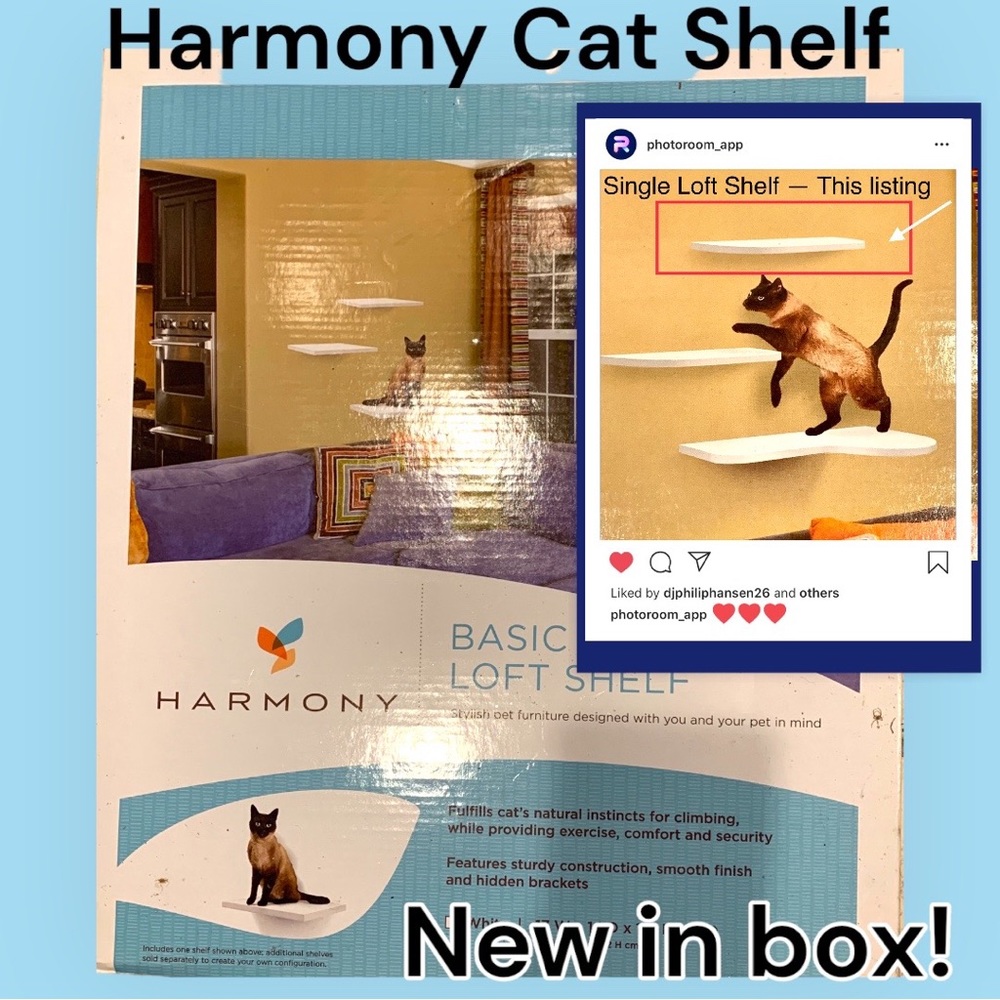 Harmony Basic Loft Car Shelf Pet Furniture - WHITE 17” X 14” X 1” NIB